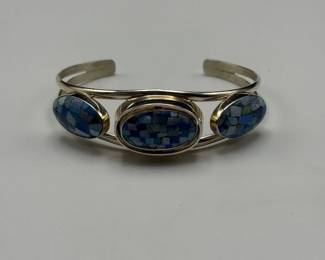 Jay King Sterling Silver Mosaic Inlay Flip-Center Cuff Bracelet