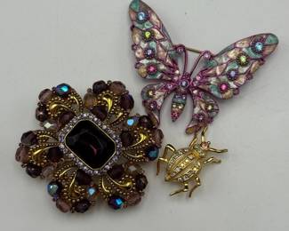 Joan Rivers Trio of Brooches