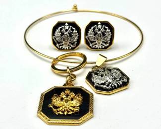 Joan Rivers Gold-Tone Choker, Key Chain & Earrings Set