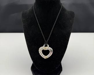 Judith Ripka Sterling Heart Pendant Necklace