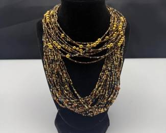 Joan Rivers Multi-Strand Metallic Bead Statement Necklace
