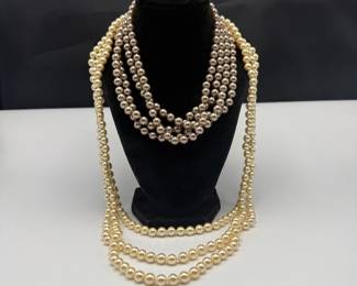 Nolan Miller Multi-Strand Pearl Necklace Trio