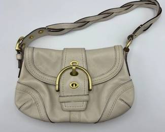 coach small cream leather hobo bag