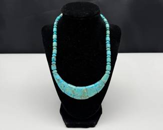 Turquoise Statement Necklace with Sterling Silver
