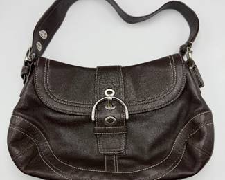 Coach Brown Leather Buckle Flap Shoulder Bag