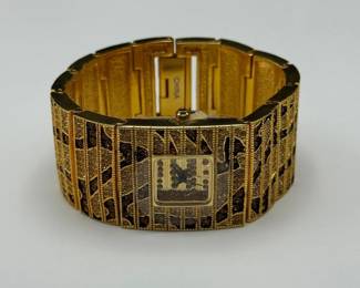 Limited Edition Couture Watches by Adrienne – Gold Leopard Cuff Watch