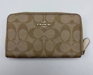 Coach Signature Zip-Around Wallet