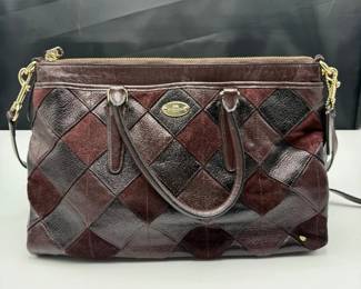 Coach Patchwork Burgundy Satchel – Rich Texture & Timeless Elegance