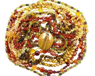 Assorted Gemstone Necklace & Jewelry Lot