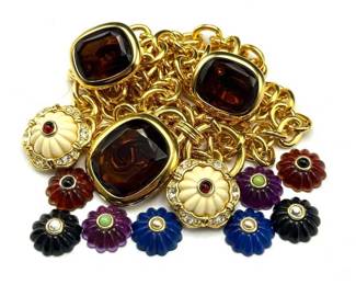 Joan Rivers Gold-Tone Jewelry Set with Interchangeable Flower Accents