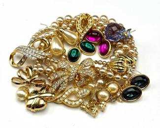 Nolan Miller Costume Jewelry Lot – Necklace, Three Pairs of Earrings, and Pendants