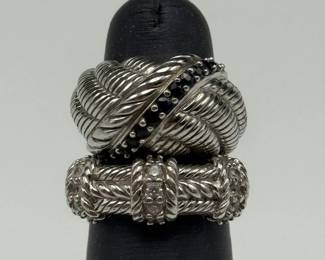 Judith Ripka Sterling Silver Rings (Pair)