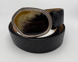 Anne Klein Genuine Snakeskin Leather Belt – Medium