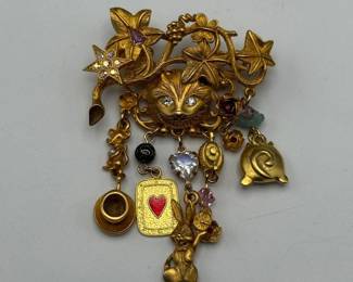 Kirk's Folly Gold-Tone Alice in Wonderland Charm Pin