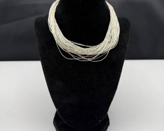 16-Strand 60" Liquid Silver Necklace in .925 Sterling Silver