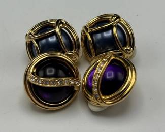 Joan Rivers Classics Collection Interchangeable Earrings + Bonus Clip Earrings