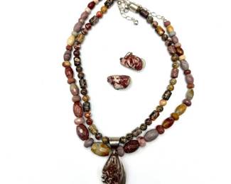 Necklace & Earring Set with Sterling Accents