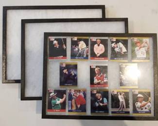 3 12x16 Display Cases--One has Collectible Golf Cards