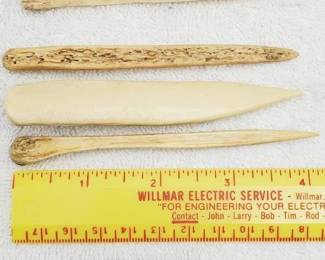 2.75" Paleo Flint Lanceolate, Great Lakes & 4 Great Bone Tools 4"-5", Dakota