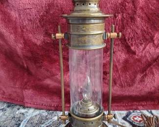 Beautiful Antique Brass Lamp--15 Inches High
