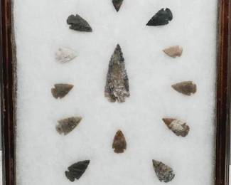 Frame of 13 Well-Made Modern Points--Reported to be Indian-Made