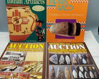 4 Books--North American Indian Artifacts, Indian Axes, and two Auction Catalogues