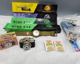 Misc. Lot-1950's Mini Camera Carnival Prize, 4 Burger King Watches, Etc--See Photos