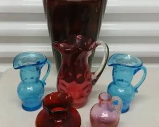 Lot of Vintage Art Glass Dcor Assorted Colors and Forms