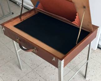Vintage Portable Wooden Easel Table with Folding Legs