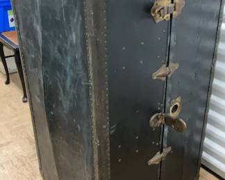 Large Vintage Wardrobe Trunk with Drawers and Hangers