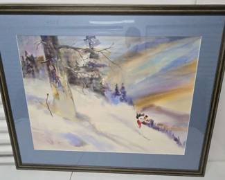 Swish by James C Borden Framed Skiing Art Print