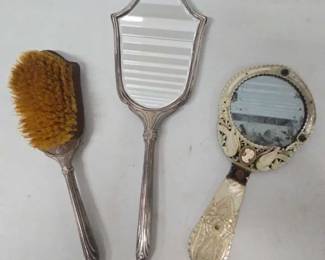 Mirrors And Hairbrush Sterling