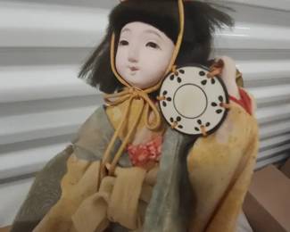 Japanese Court Dancer Doll in Display Case