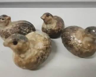 Vintage Ceramic Quail Figurines Set of Four