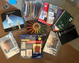 What of pencils markers, tracing paper, sketch pads, brushes …
All things and artist will need!