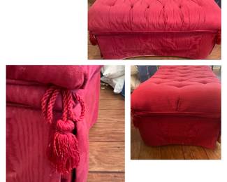 A large tufted ottoman
