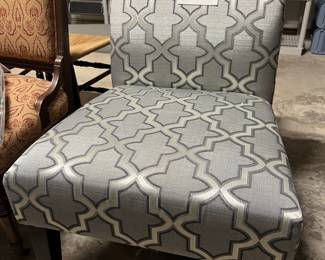 Just recovered, slipper chair. It comes with extra fabric for pillows or whatever you might like to add!