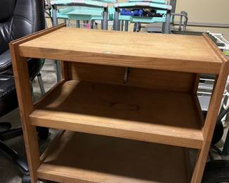 All Wood tea cart on wheels