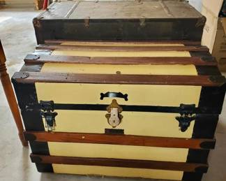 Antique storage trunks.