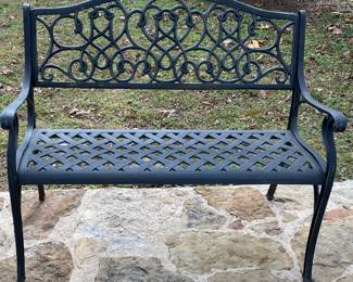 Outdoor cast aluminum bench