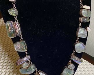 Beautiful Heavy Sterling Silver Vintage Necklace along with more sterling and costume Jewelry.