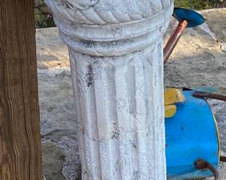 signed hollow concrete stand