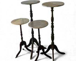 Vintage Centurion Marble Top Plant StandsSet Of 4.