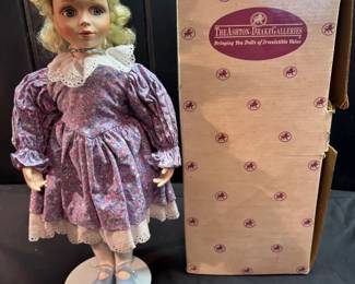 Vintage Ashton Drake Porcelain DollGathering Violets Girlwith Box
