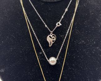 3 Vintage Sterling Silver Necklaces