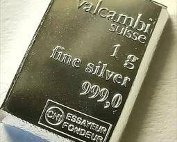 Valcambi Suisse One (1) Gram 999.0 Fine Silver Bar