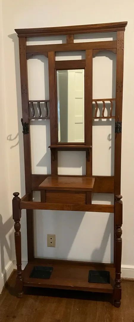 001 Antique Arts Crafts Style Hall Tree