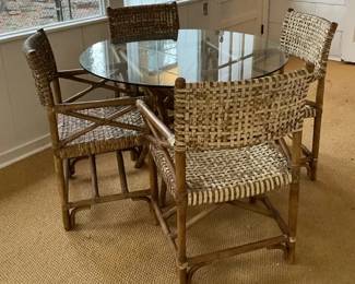 Vintage Boho Rattan Dining Set