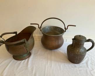 Copper Pitcher And Buckets