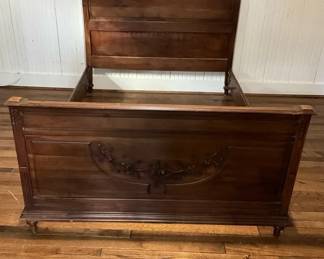 Vintage Wood Carved Bed